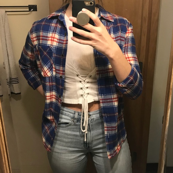 Forever 21 Tops - Blue, Red, and Yellow Flannel